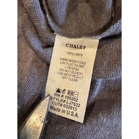 Chalet Womens Drape Front Oversized Lagenlook Sleeveless Tunic Top S Gray Linen - Picture 4 of 6